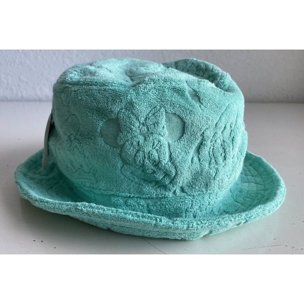 Disney Parks Mickey Mouse & Friends Terry Cloth Towel Bucket Hat Teal NEW